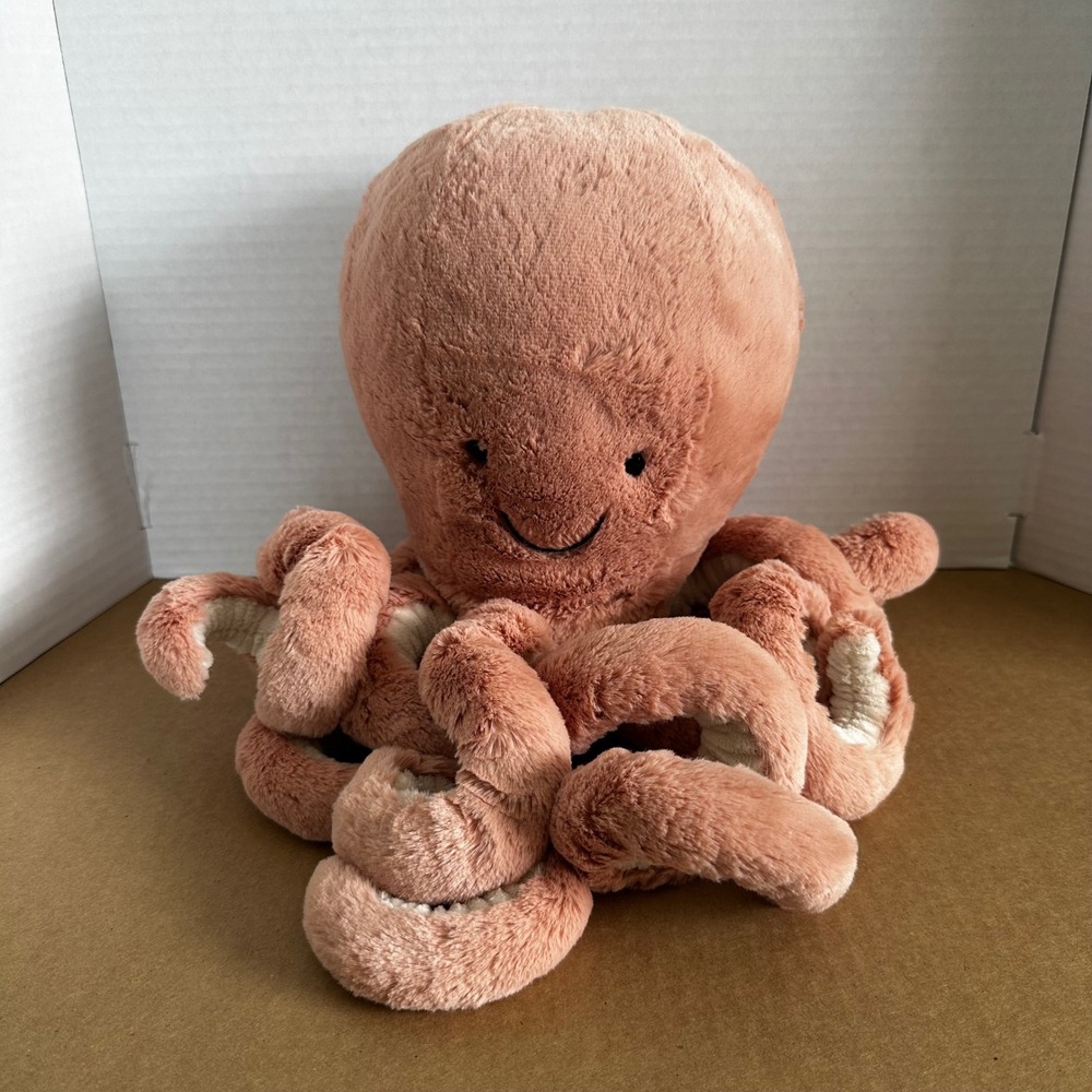 Jellycat Odell Octopus Plush Unisex 19" Apricot Pink New NWT Soft Toy